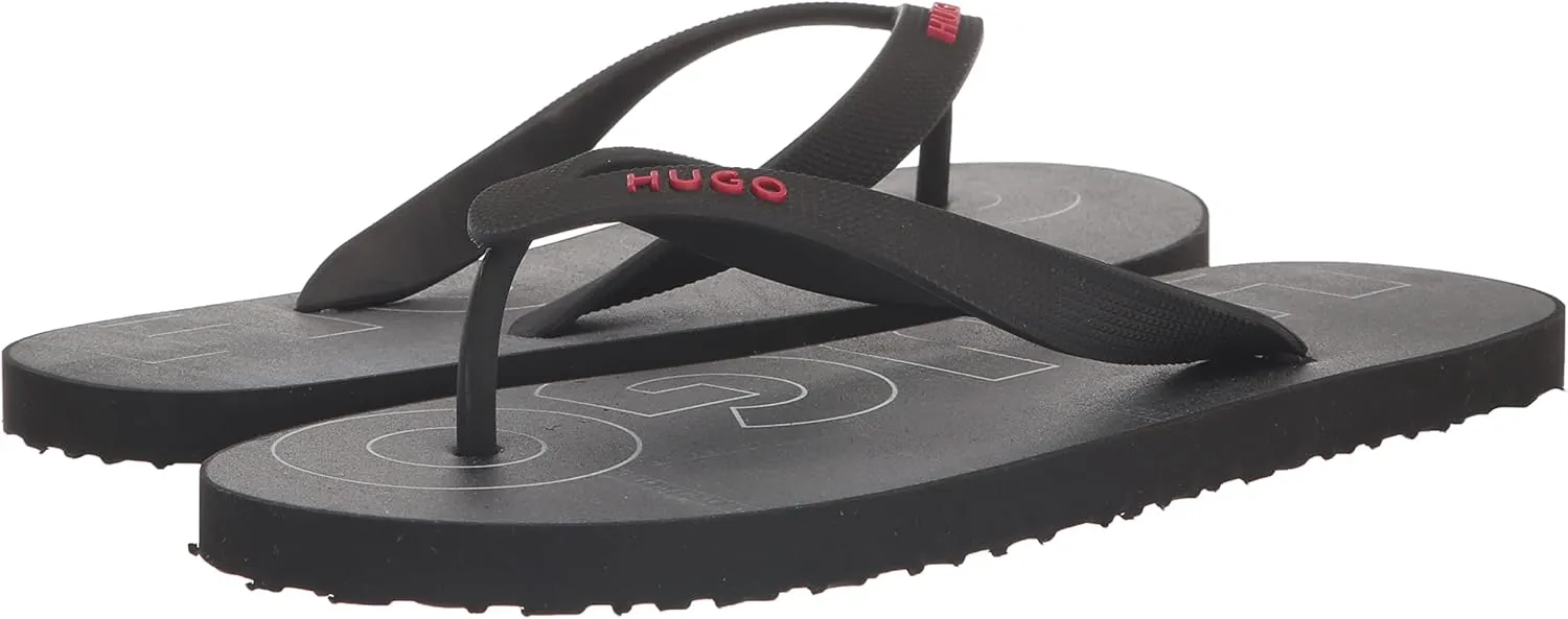 HUGO Men's Bold Logo Flip Flops