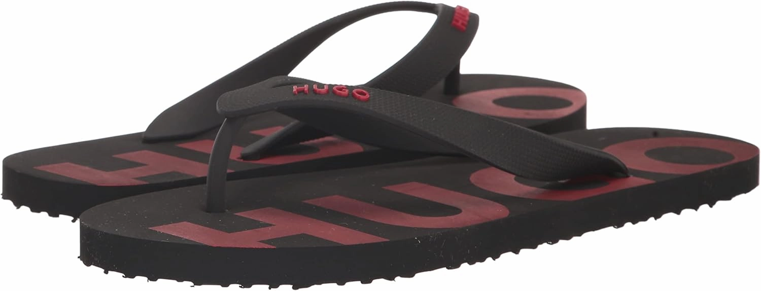 HUGO Men's Bold Logo Flip Flops