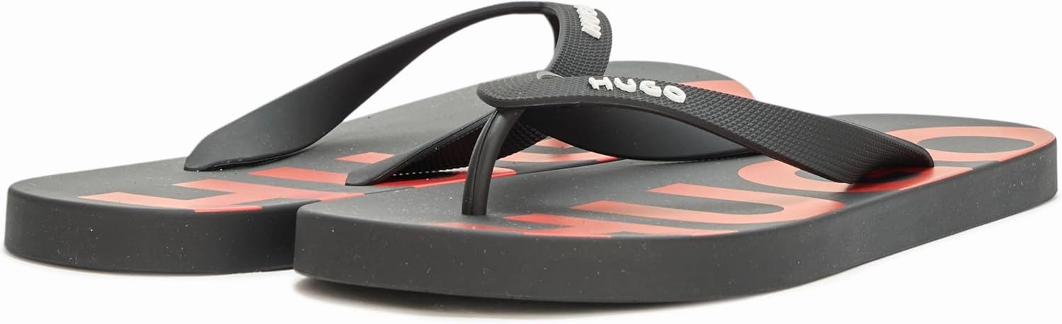 HUGO Men's Bold Logo Flip Flops