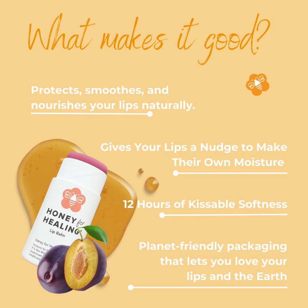 Hydrating Tinted Lip Balm with Manuka Honey 15  UMF | 12  Hour Moisture, Zero Waste Recyclable Tube | Lip Moisturizer & Color in One | 0.25 oz / 7 gr (Soft Plum)