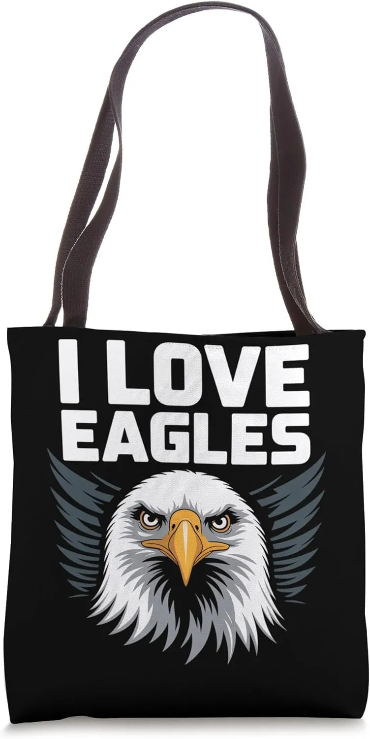 I Love Eagles Bold Statement Art Tote Bag