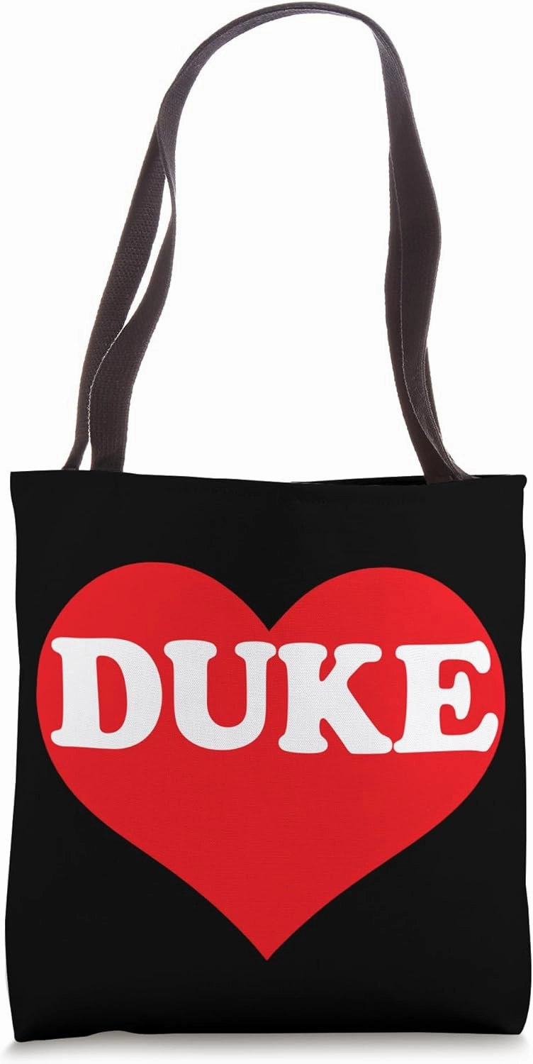 I Heart Duke, I Love Duke Custom Tote Bag