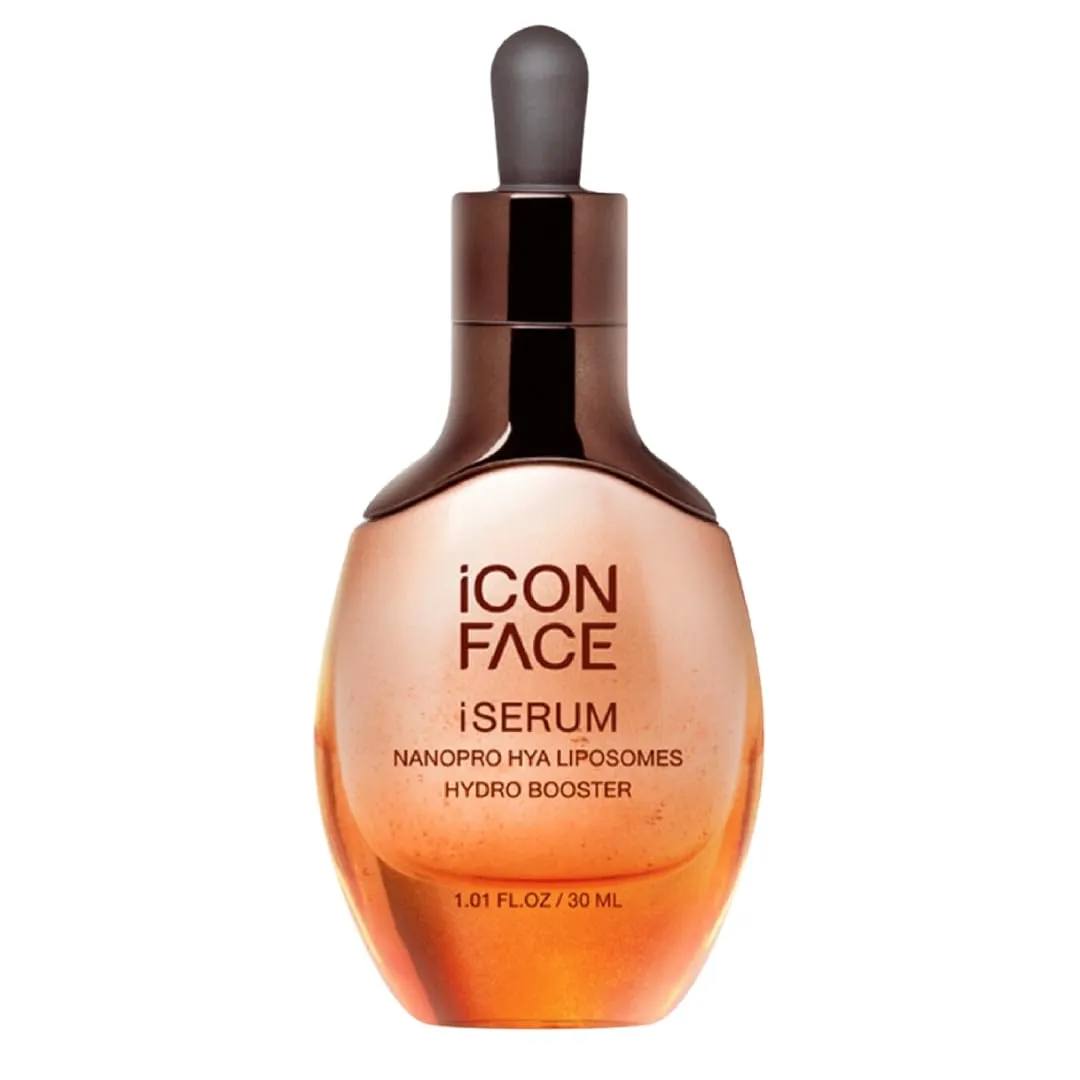 iCon Face iSerum - 20x Nano Hyaluronic Acid Ageless Hydro Booster Serum, 12Hour Moisturizing & Collagen Production, Age Defying, Natural Arbutin, Pearl Extract, 30ml