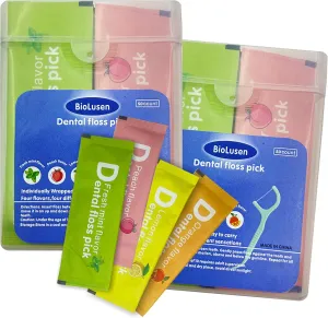 Individually Wrapped Floss Picks,Oral Care Mini Floss for Adults,Travel Floss Picks,Easier to Clean Molar Teeth,Easy to Keep in Purse,Pocket,Cars,Travel Bag