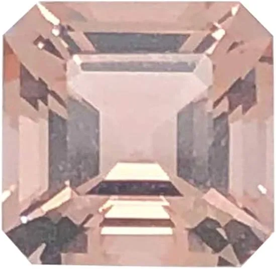 Instagem Natural Pinkish Peach Morganite Asscher Cut Shape AAA Quality from 6MM-10MM