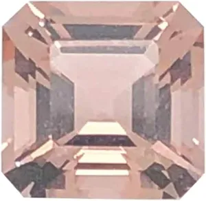 Instagem Natural Pinkish Peach Morganite Asscher Cut Shape AAA Quality from 6MM-10MM
