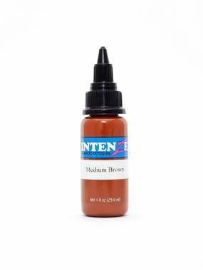 Intenze Tattoo Ink Medium Brown 1 oz with Excellent Long-Lasting Opacity, Made in USA, Exceptional Skin Coverage, Sterilized and Direct from The Manufacturer.