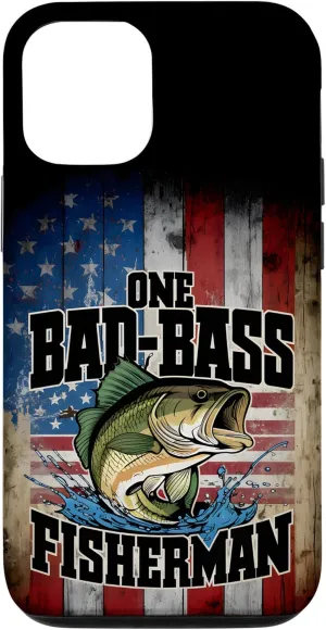 iPhone 15 Bold Bass & Flag Fishing Frenzy Case