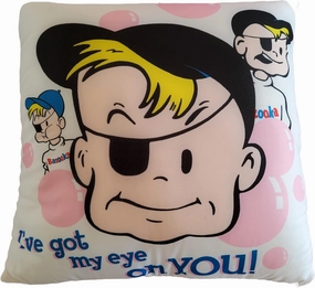 iscream Bazooka Bubble Gum Bazooka Joe Print 16" Microbead Accent Pillow