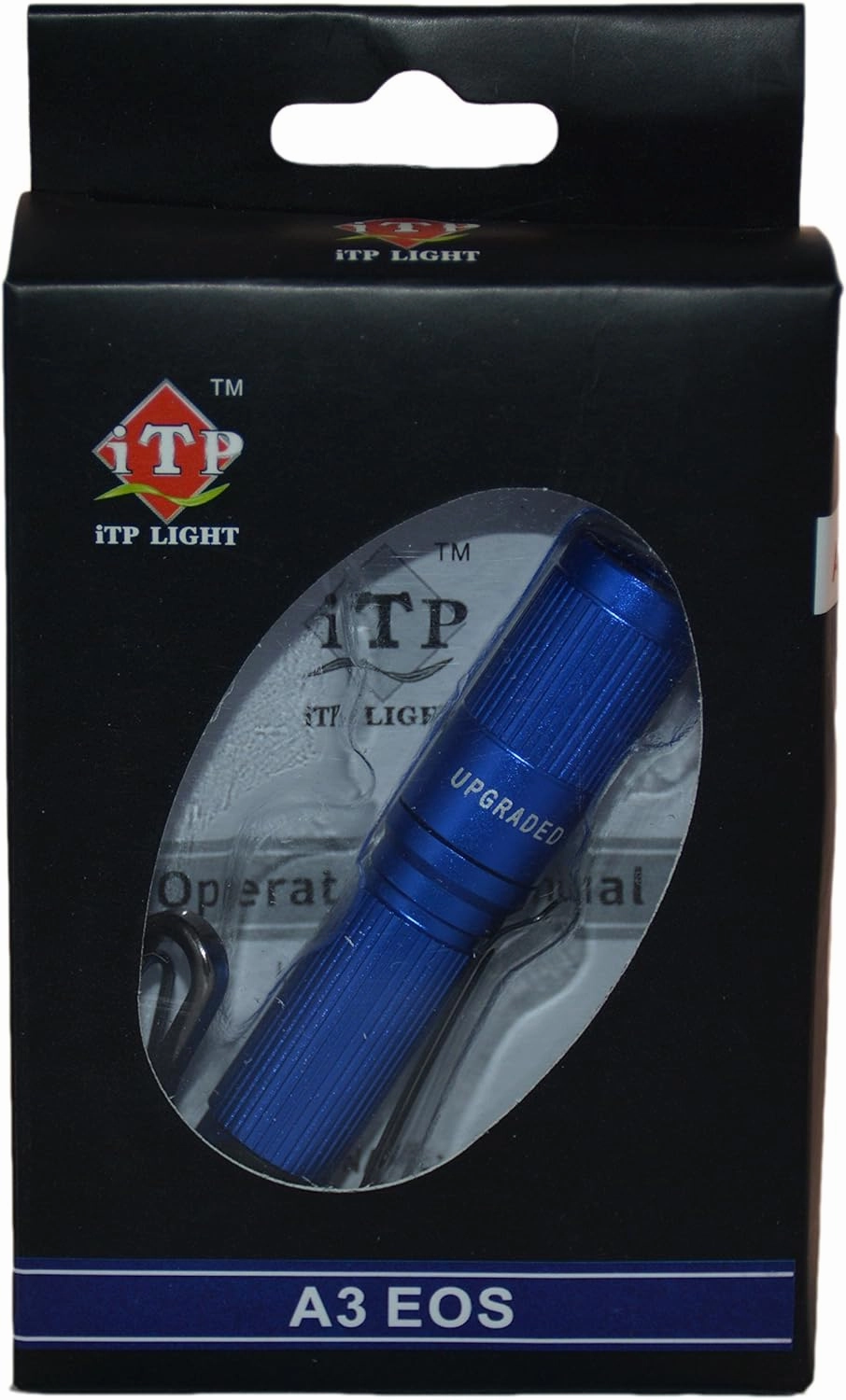 ITP A3 EOS CREE XP-G2 Keychain Flashlight - 150 Lumen with 3 Levels of Output (Low, Medium, High) - LED with Anti-Scratching Lens, 1xAAA Battery Compatible (Included) - Blue