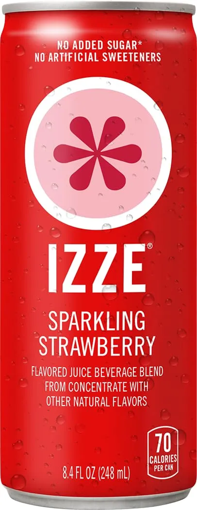 IZZE Sparkling Juice Beverage Blend, Dawn Variety Pack, Mango, Clementine, Strawberry, Pomegranate, No Sugar Added, 8.4 FL OZ, 24 Cans