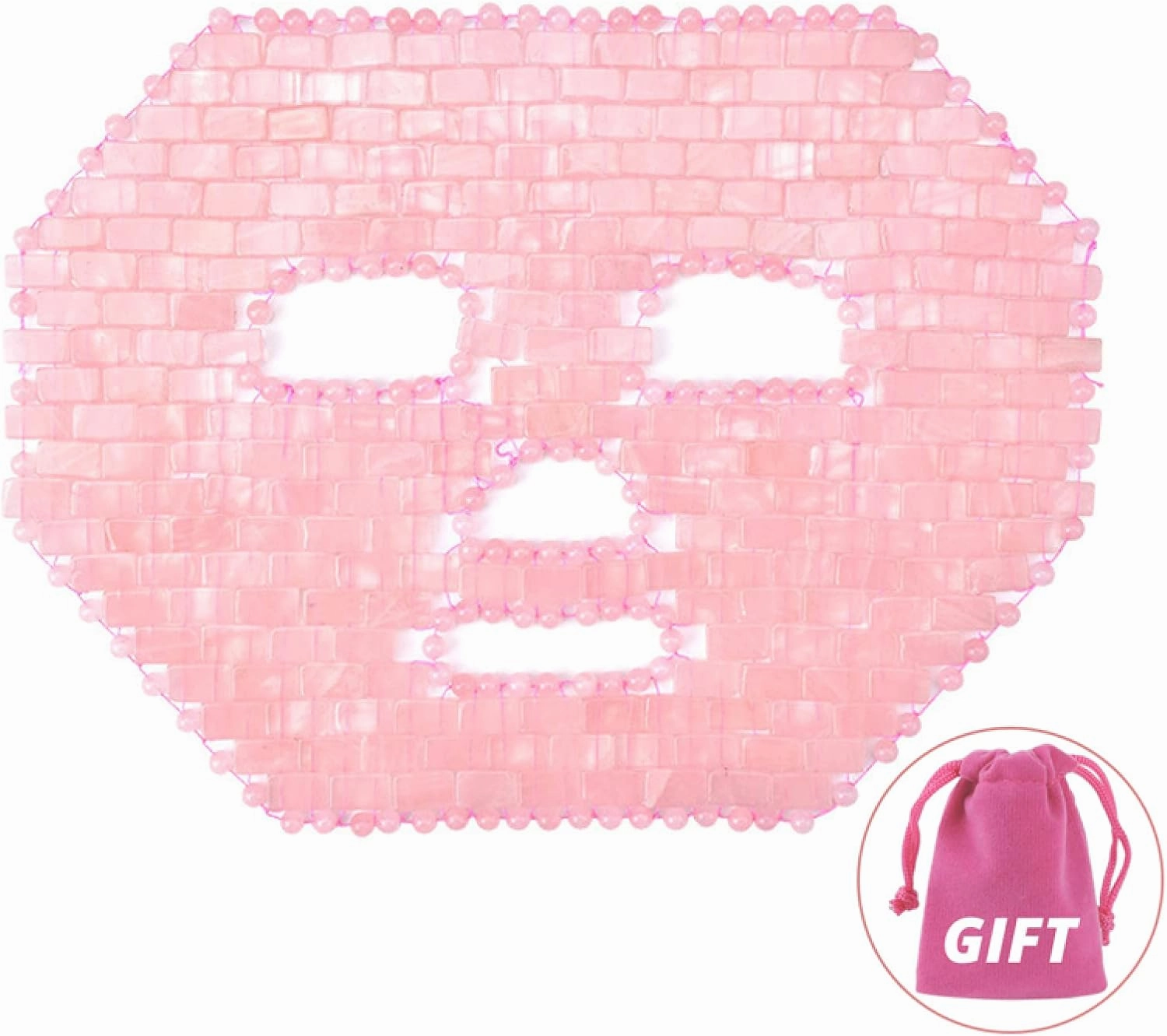 Jade Face Mask 10 Types Natural Stone Facial Massager Rose Quartz Cold Crystal Skin Care Tools,Rose Quartz Mask