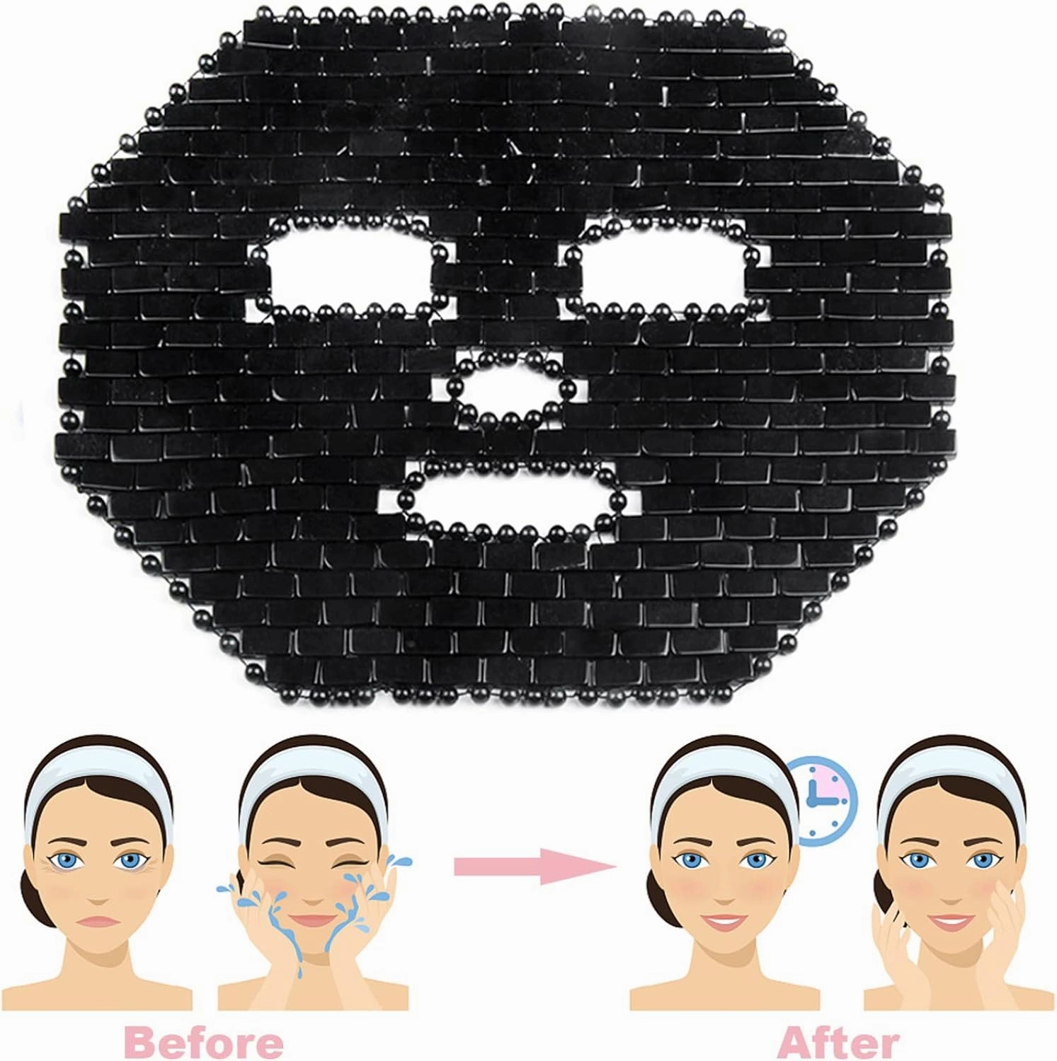 Jade Face Mask 10 Types Natural Stone Facial Massager Rose Quartz Cold Crystal Skin Care Tools,Rose Quartz Mask