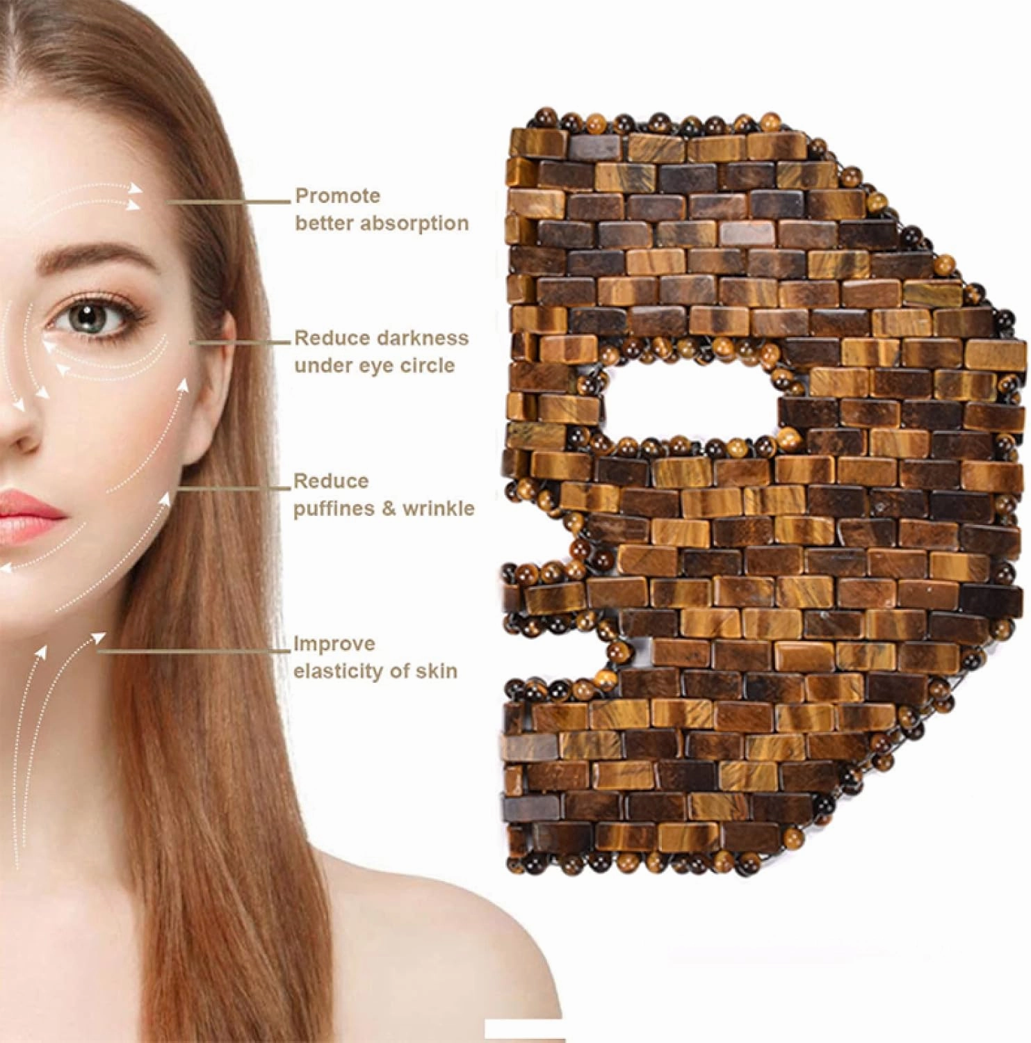 Jade Face Mask 10 Types Natural Stone Facial Massager Rose Quartz Cold Crystal Skin Care Tools,Rose Quartz Mask
