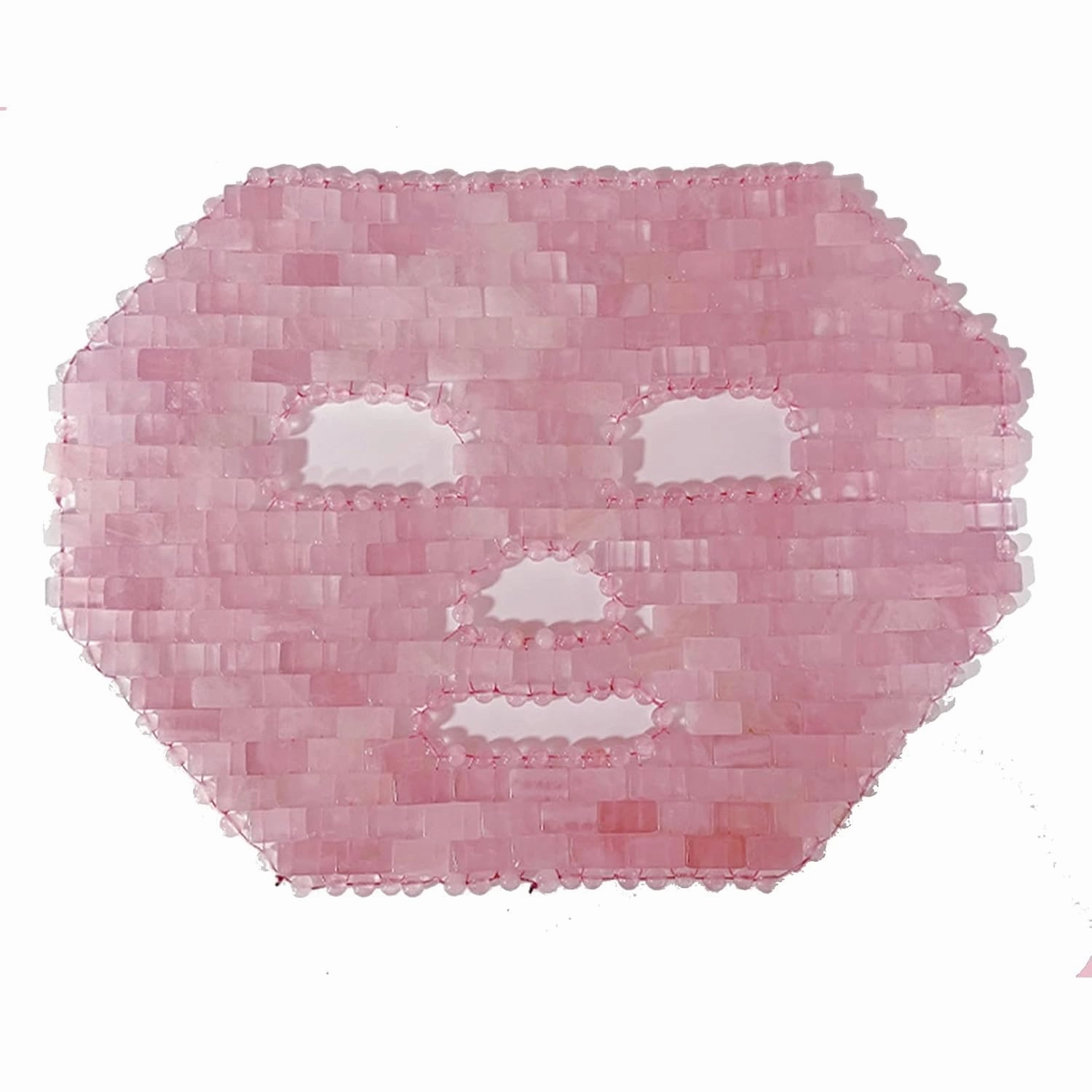 Jade Face Mask Natural Crystal Facial Mask Jade Ice Sleeping Mask Beauty Skincare Massage Tool for Face To Promote Relaxation and Stress Relief Rose Quartz Gifts (Color : Pink Crystal)