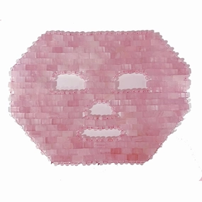 Jade Face Mask Natural Crystal Facial Mask Jade Ice Sleeping Mask Beauty Skincare Massage Tool for Face To Promote Relaxation and Stress Relief Rose Quartz Gifts (Color : Pink Crystal)
