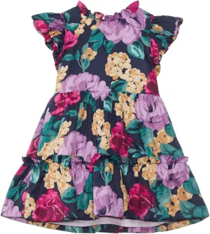 Janie and Jack Girls' Bold Floral Dress (Toddler/Little Big Kids)