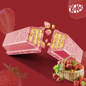Japanese Kit Kat Assorted Flavors | Hazelnut, Strawberry Chocolate Cake, Milk Tea, Orange, Strawberry | Limited Edition Kit Kat | Pop Snax Snack Box | Japanese Snacks | Imported from Japan (One Bag, Original Strawberry)