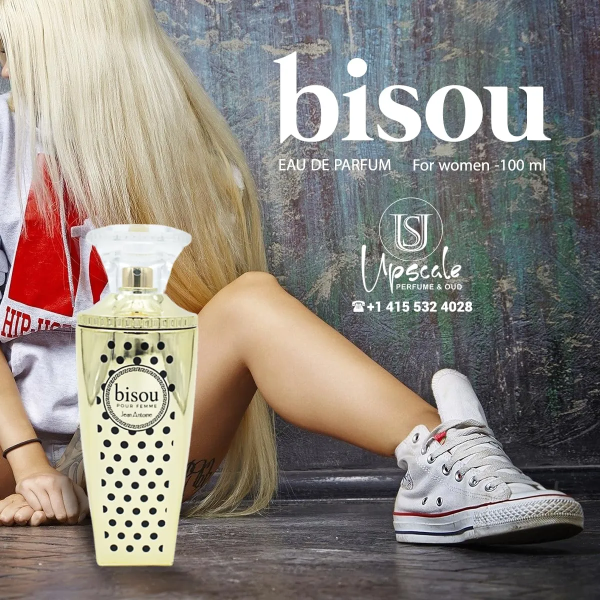 JEAN ANTOINE Eau De parfum BISOU بيسو - Sweet Smelling Spray - 100ML 3.4FL OZ of Long-Lasting Aroma - Luxurious Scent of Arabia for Women