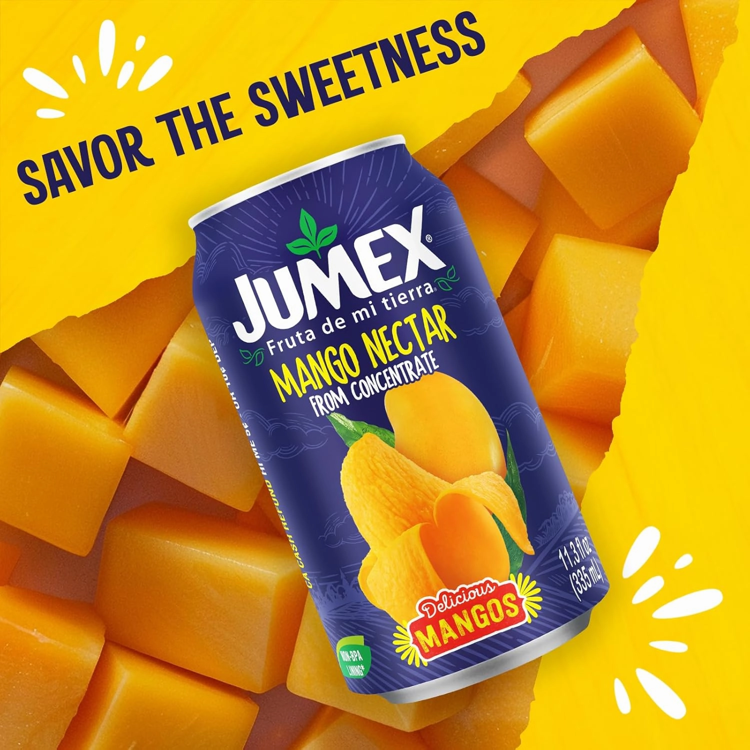 Jumex Mango Nectar - Mango Juice Nectar Made with Fresh Fruit Puree - Tropical Fruit Juice Concentrate for Smoothie Mix, Cocktail Mixers & Kids Drinks & Beverages - 11.3oz, 12 Pack Canned Drinks