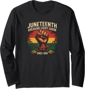 Juneteenth Breaking Chains Freedom Pride Since 1865 Art Long Sleeve T-Shirt