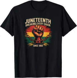 Juneteenth Breaking Chains Freedom Pride Since 1865 Art T-Shirt