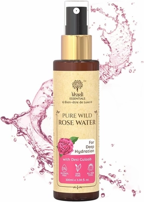 K.H.A.D.I. Essentials Pure Rose Face Mist Toner – 100ml | Ayurvedic Hydrating Mist with Rose Oil & Purified Water | Enhances Glow, Soothes Dry Skin | Chemical-Free & Alcohol-Free