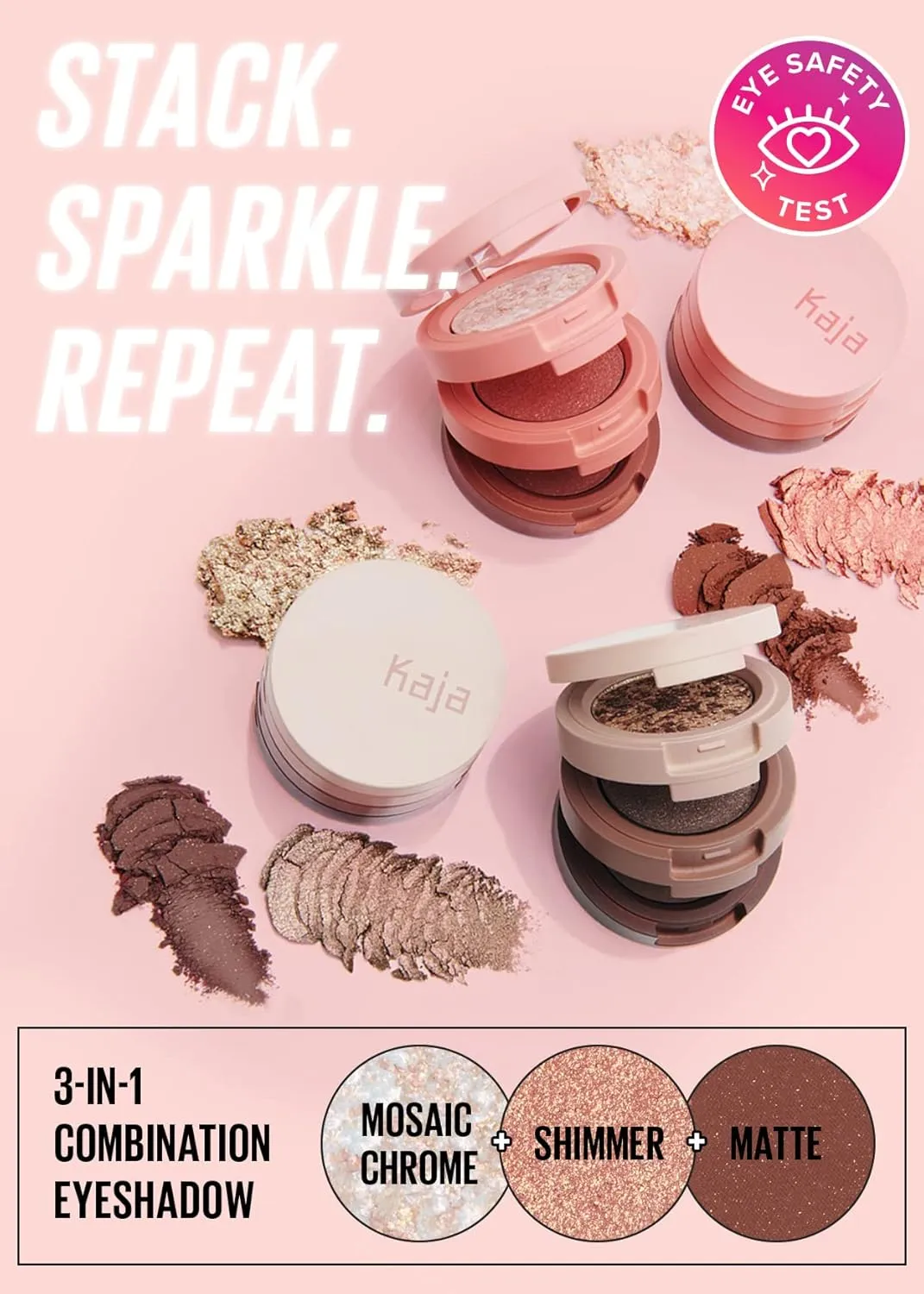 Kaja Beauty Bento Collection | Mosaic chrome   Shimmer   Matte | 18 Coral Sunrise - Coral Peach | 2019 Best of Beauty Award in Glitter-Pressed Category