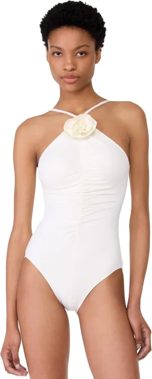 kate spade new york Women's Rosette Highneck One Piece Swimsuit