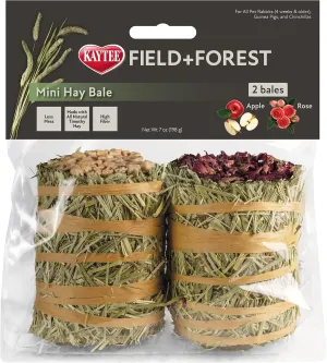 Kaytee Field Forest Mini Hay Bales Apple and Rose 2 Pack 7 Ounces