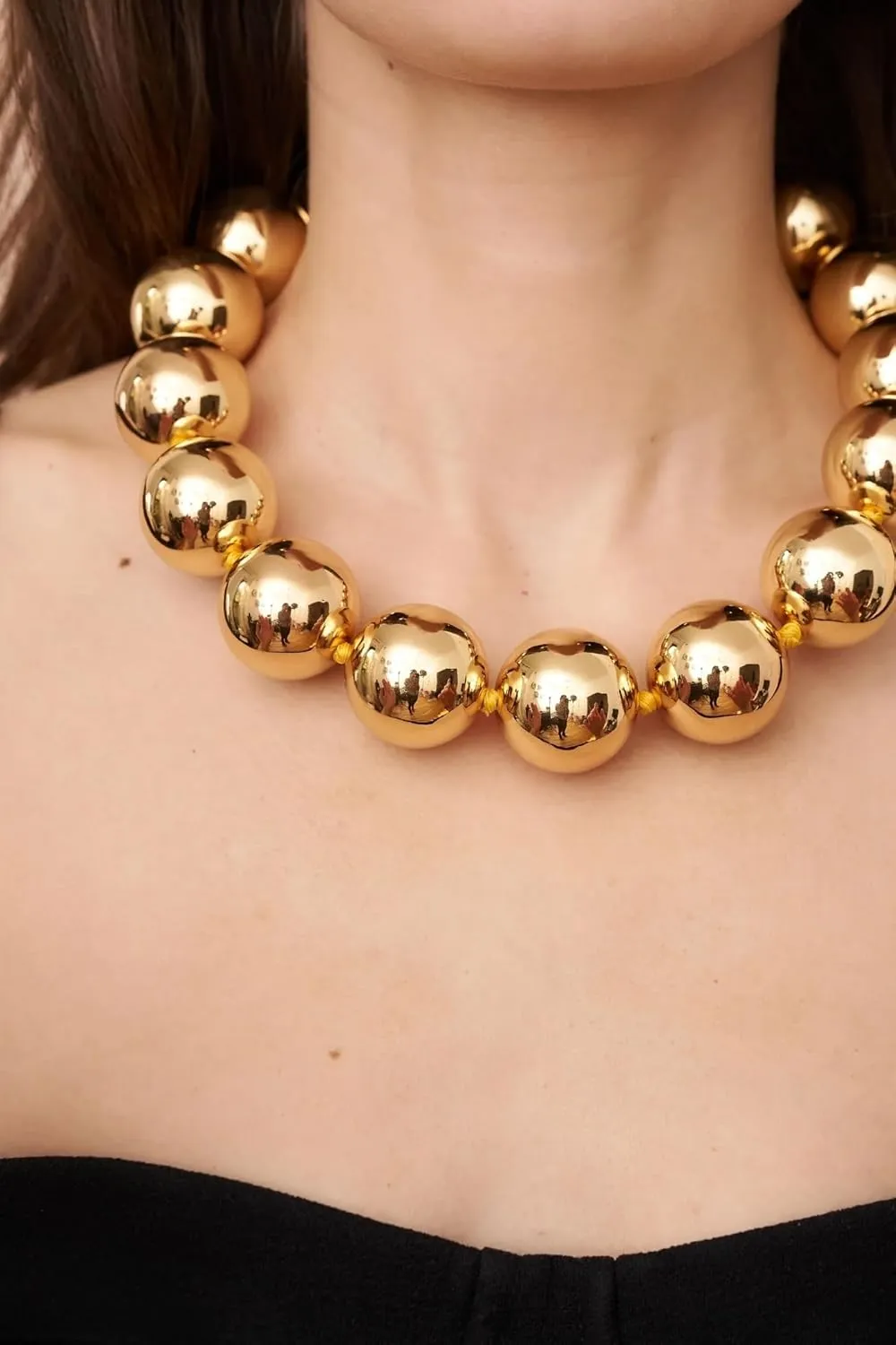 Kenneth Jay Lane Polished Gold Bead Necklaces