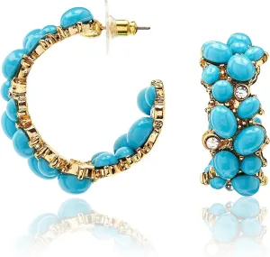 Kenneth Jay Lane, Turquoise (Resin) Cabochons Bracelet, Earrings, and Rings