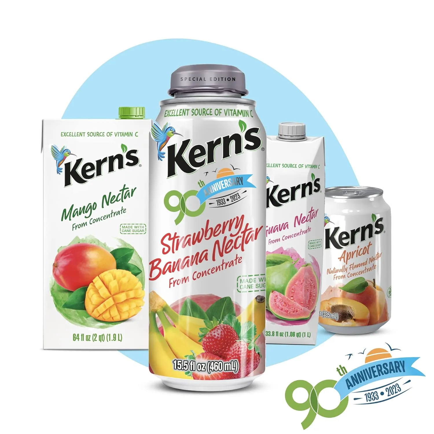 Kern’s Mango Juice Nectar - Mango Nectar Made with Fresh Fruit Puree - Tropical Fruit Juice Concentrate for Smoothie Mix, Cocktail Mixers & Kids Drinks & Beverages - 11.5oz, 24 Pack Canned Drinks