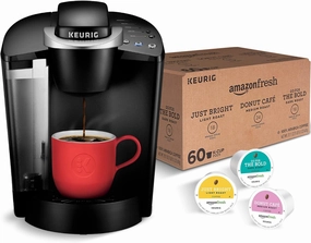 Keurig K-Classic Coffee Maker with AmazonFresh 60 Ct. Coffee Variety Pack, 3 Flavors
