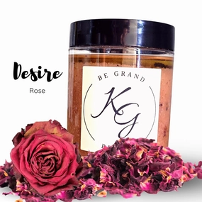 KG Body scrub, all-natural, handcrafted, Desire, Rose sugar scrub, 10oz, exfoliate, moisturize, and hydrate skin, hyperpigmentation
