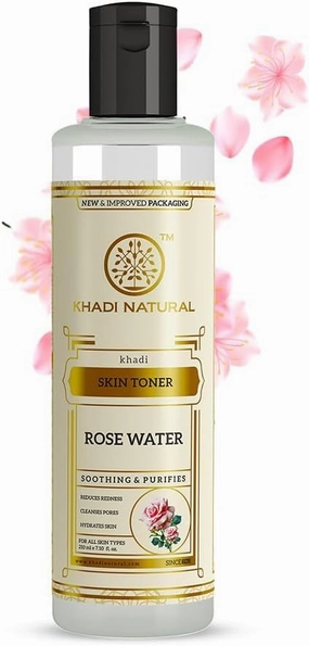 Khadi Natural Rose Water Herbal Skin Toner| Keeps Skin Scented and moisturized| Maintain skin's pH Balance| Prevents Acne| Suitable for All Skin Types| 210ml