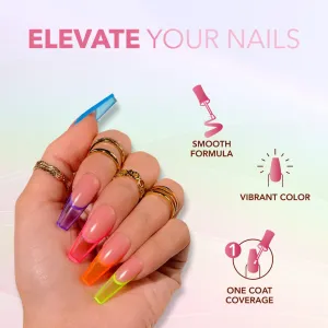 KIARA SKY Jelly Tints Soak Off Gel Polish 0.5 Fl Oz, Heat Stroke (bright neon pink)