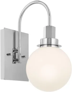 Kichler Hex 11.5 Inch 1 Light Wall Sconce with Opal Glass in Chrome, 11.5x9x5.75