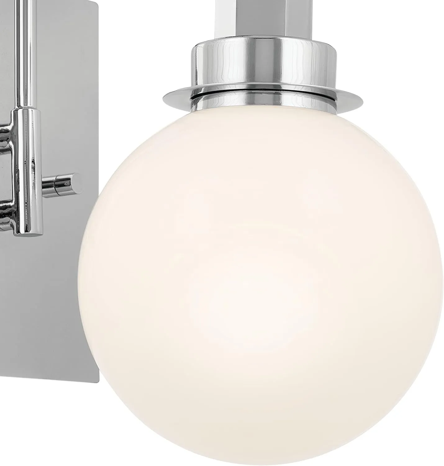 Kichler Hex 11.5 Inch 1 Light Wall Sconce with Opal Glass in Chrome, 11.5x9x5.75