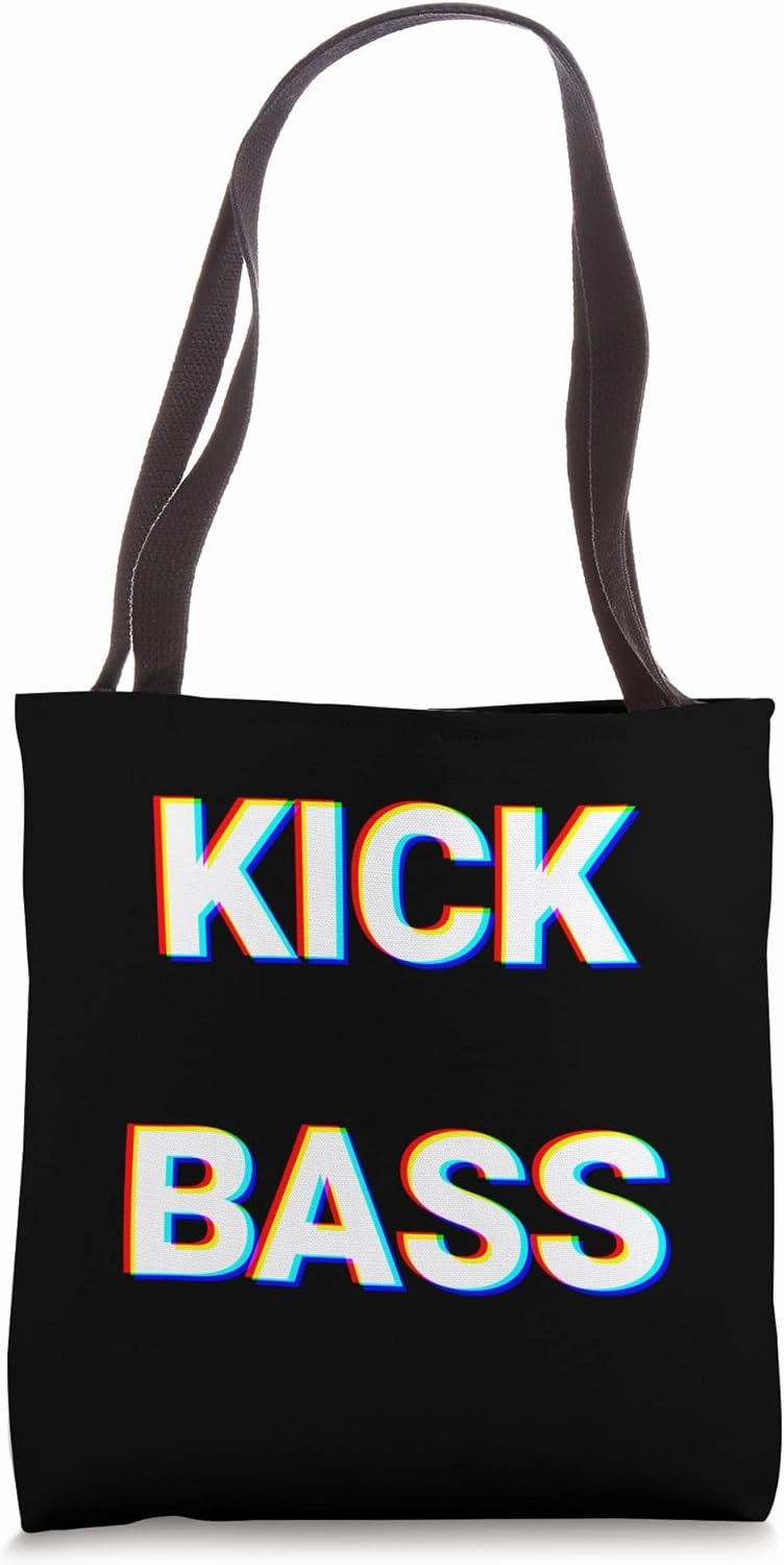 Kick & Bass Simple Bold Colorful Trippy Candy Raver Club Tote Bag