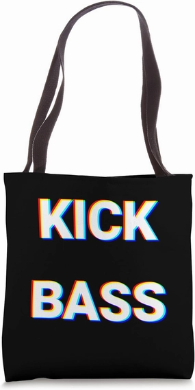 Kick & Bass Simple Bold Colorful Trippy Candy Raver Club Tote Bag