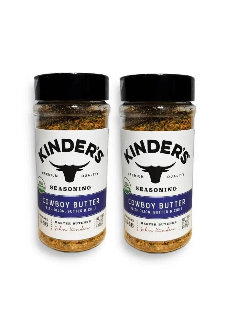 Kinders Seasoning Cowboy Butter with Dijon, Butter and Chilli 11.5 oz - Large Size (2 Packs)