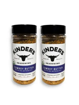 Kinders Seasoning Cowboy Butter with Dijon, Butter and Chilli 11.5 oz - Large Size (2 Packs)