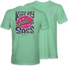 Kiss My Southern Sass Graphic T-Shirt, Mint Green, Women's