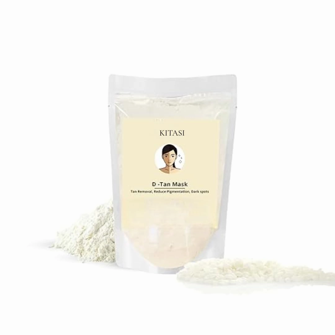KITASI D-Tan Face Mask Powder with Rice and Vitamin C, for Dark Spots and Pigmentation, 100g