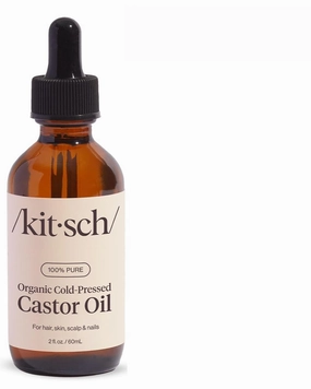 Kitsch 100% Organic Castor Oil for Hair Growth, Eyebrows, Eyelashes, Face & Skin Hydration, USDA Organic 2oz   Dermaplaning Tool for Facial Hair Removal,12 pc Face Razors (Terracotta) - Bundle