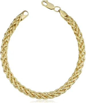 Kooljewelry 14k Yellow Gold Filled Heavyweight Unisex 6 mm Franco Link Chain Bracelet