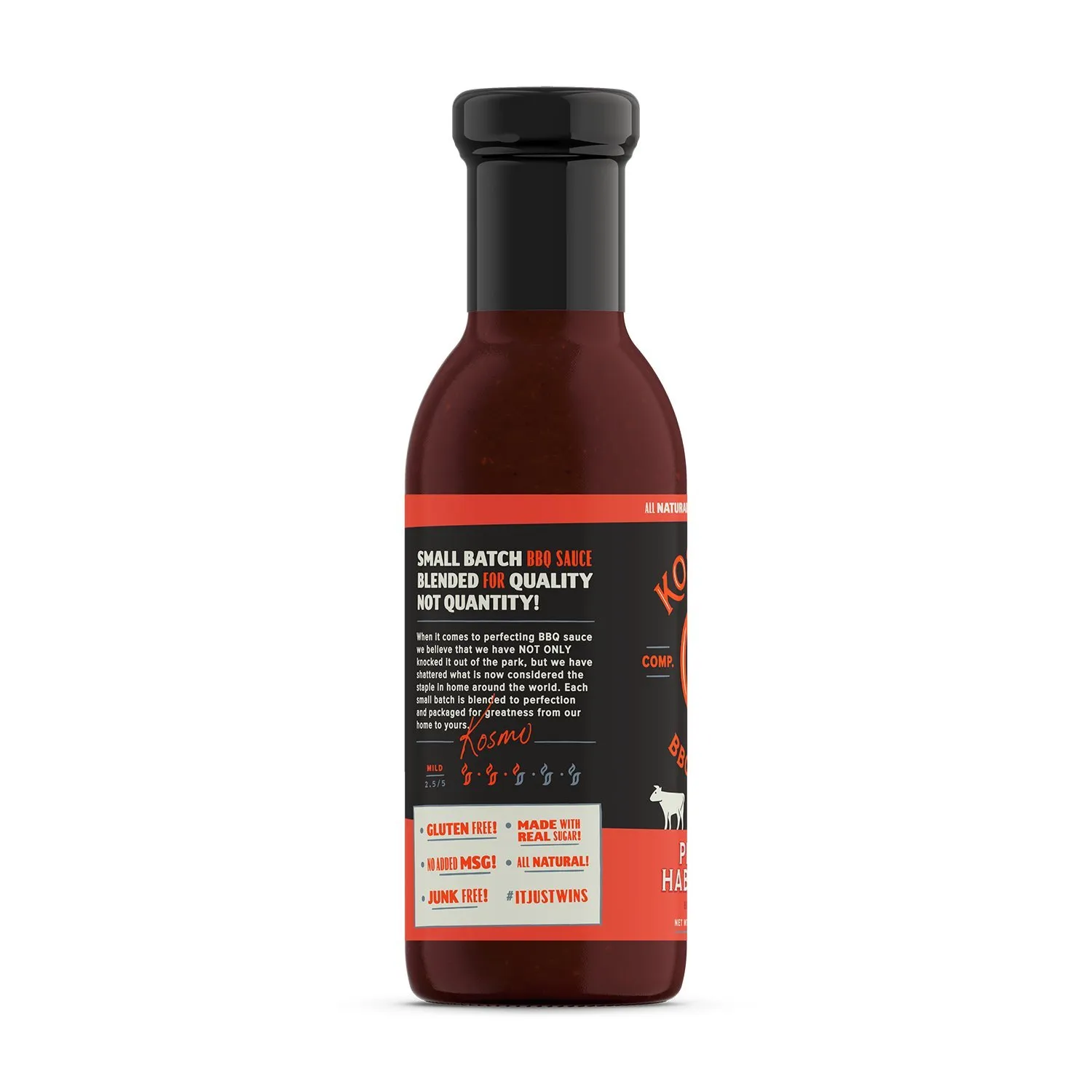 Kosmos Q Peach Habanero BBQ Sauce - 15.5 Oz Bottle for BBQ & Marinades w/Sweet and Spicy Flavor - Thick Barbecue Sauce for Tender & Juicy Meat (Peach Habanero)