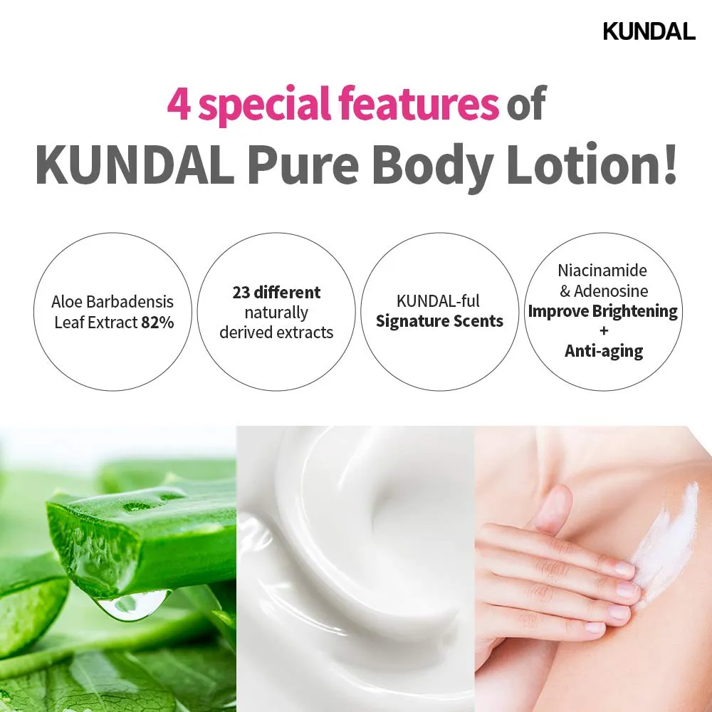 Kundal Honey & Macadamia [White Musk] Body Lotion Natural Moisturizer with 82% Aloe Vera/Deep Hydration for Dry Skin/No Chemical for Sensitive Skin Friendly 1,000ml(16.9 Fl Oz x 2ea/set)