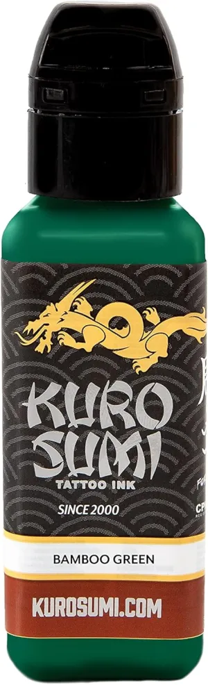 Kuro Sumi Bamboo Green, Vegan Friendly, Professional Ink 3oz